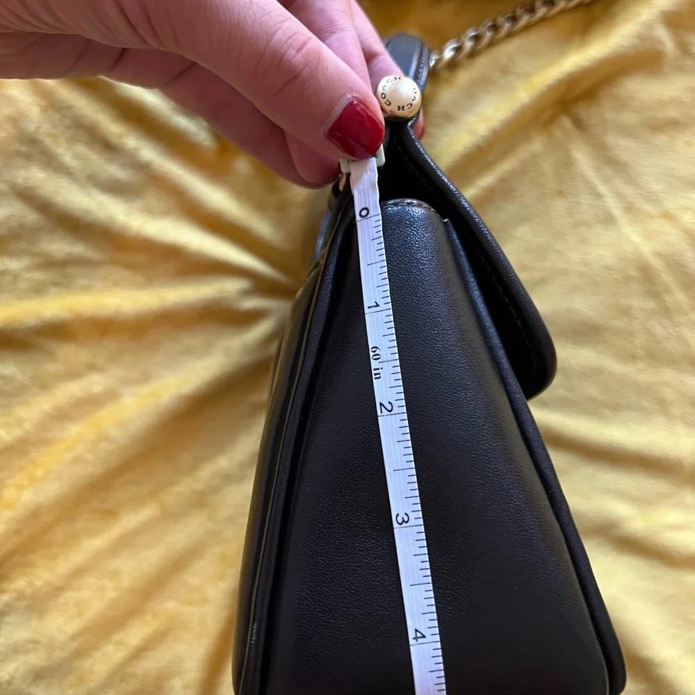 Coach Black Leather Satchel with Gold Accents - Picture 8 of 9